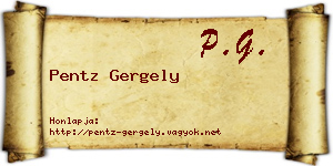 Pentz Gergely névjegykártya